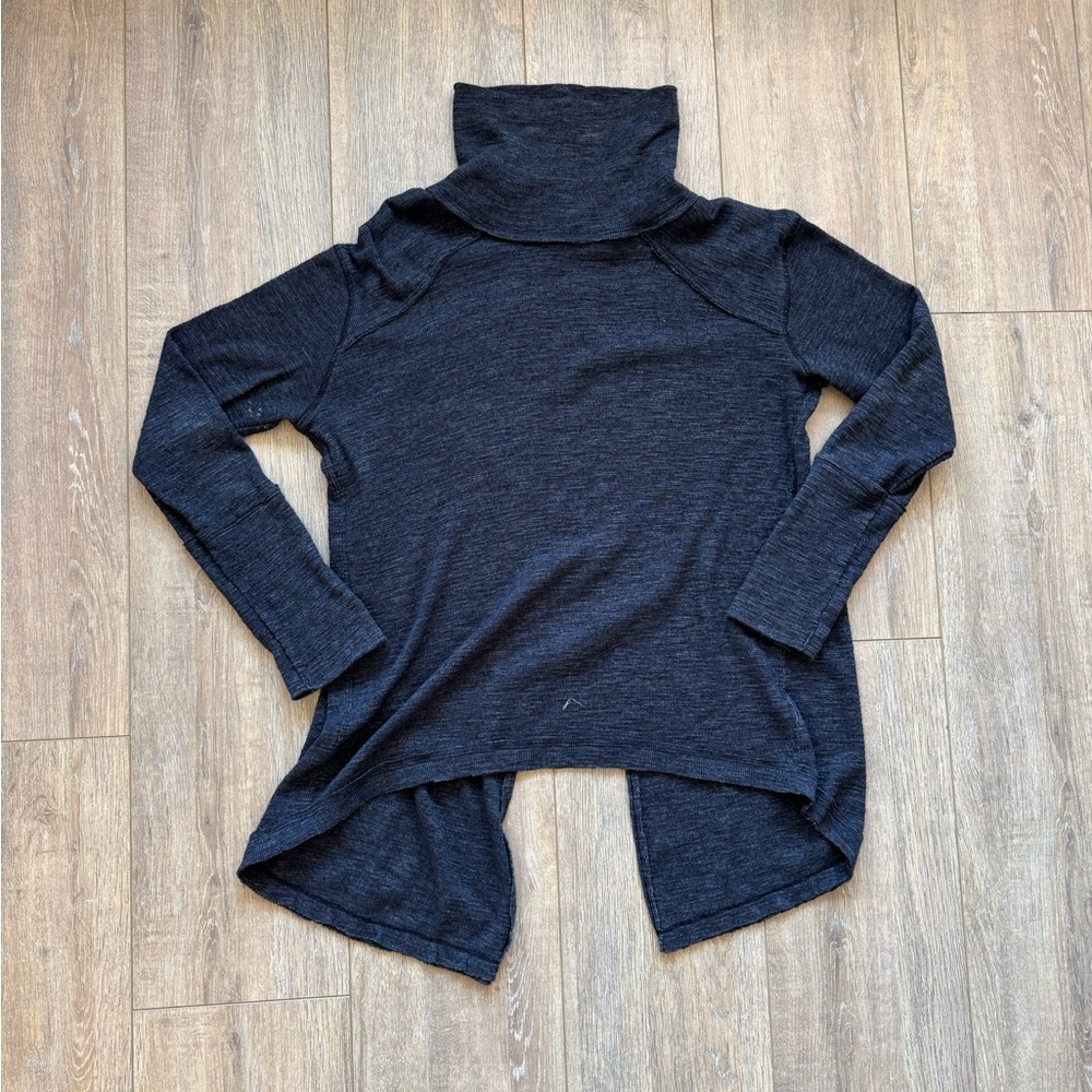 Free People Charcoal Gray Funnel Neck Tunic